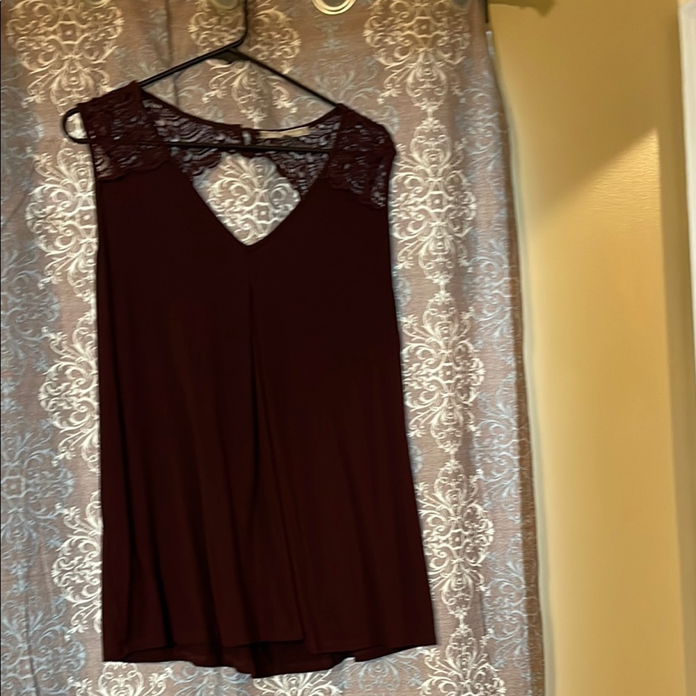 Daniel Rainn Red Sleeveless Backless Blouse